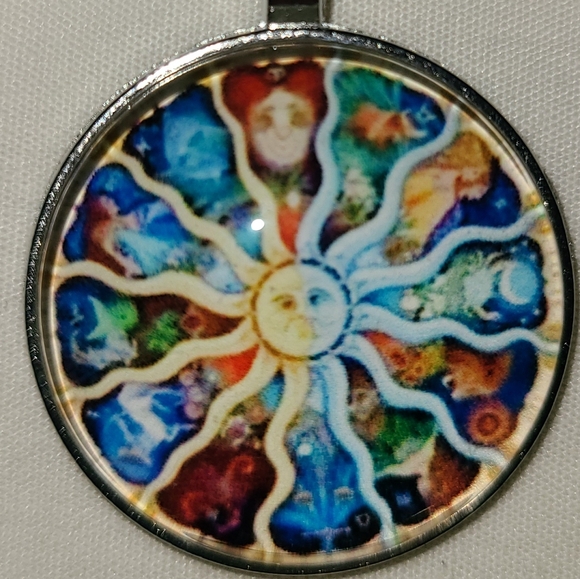 ZODIAC BOHEMIAN STYLE! PENDANT ON SILVER CHAIN! BRACELET ON SILVER CHAIN! EARRIN - Picture 4 of 5